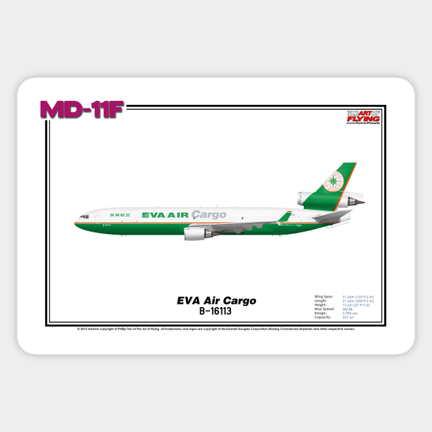 McDonnell Douglas MD-11F - EVA Air Cargo (Art Print) Sticker by TheArtofFlying